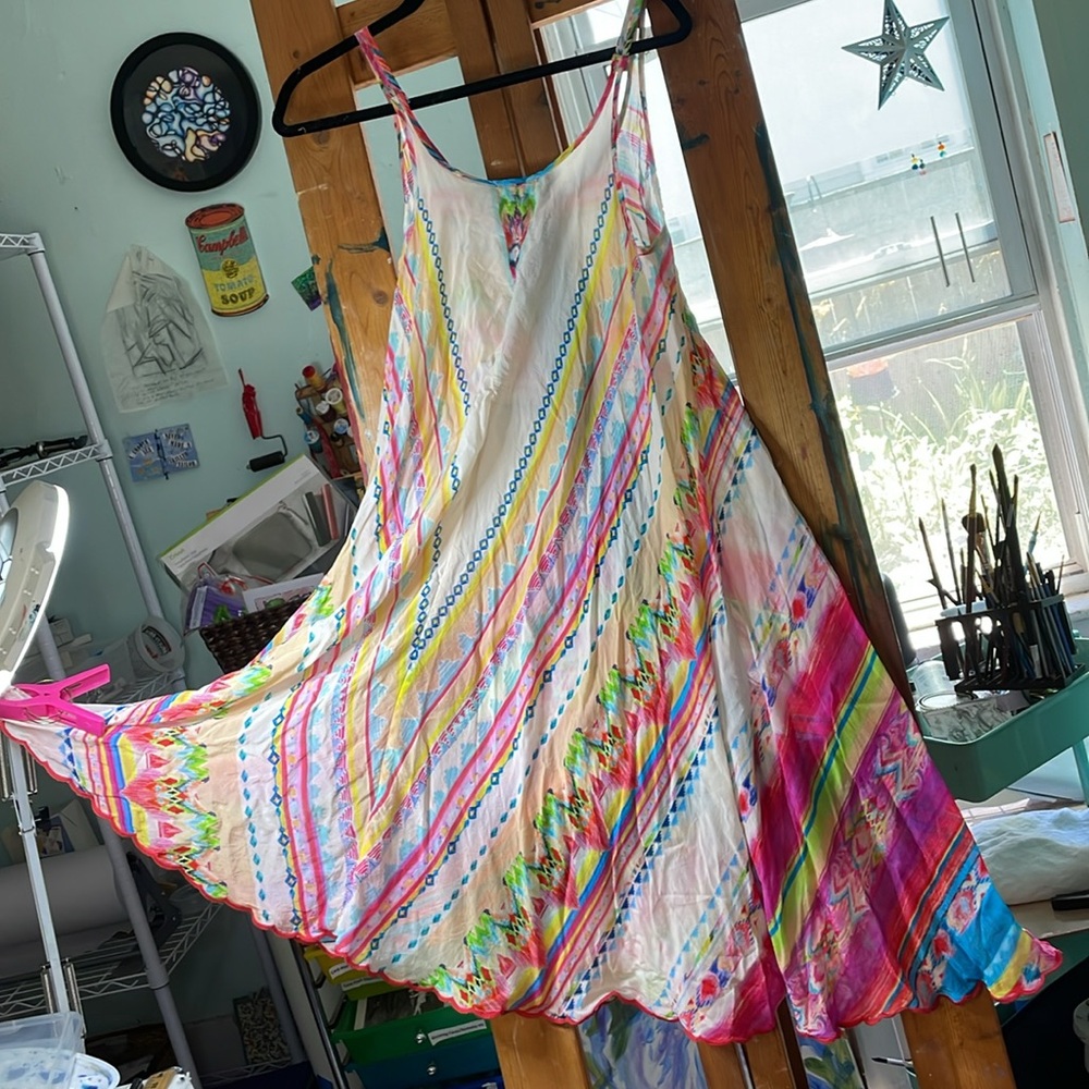 JOHNNY WAS TAHLEAH DRESS SMALL colorful floral floaty flowy comfy - Picture 10 of 14